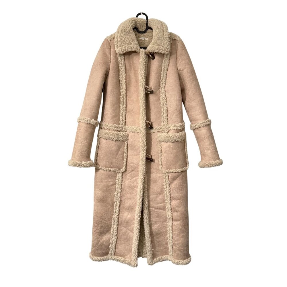 Tularosa Penny Lane Faux Shearling Long Line Toggle Closure Coat Womens XS